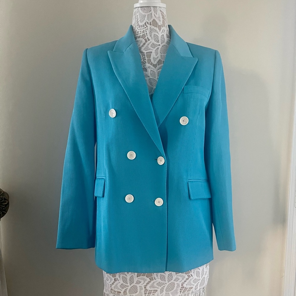 New Zara double breasted buttoned blazer jacket size M org$150